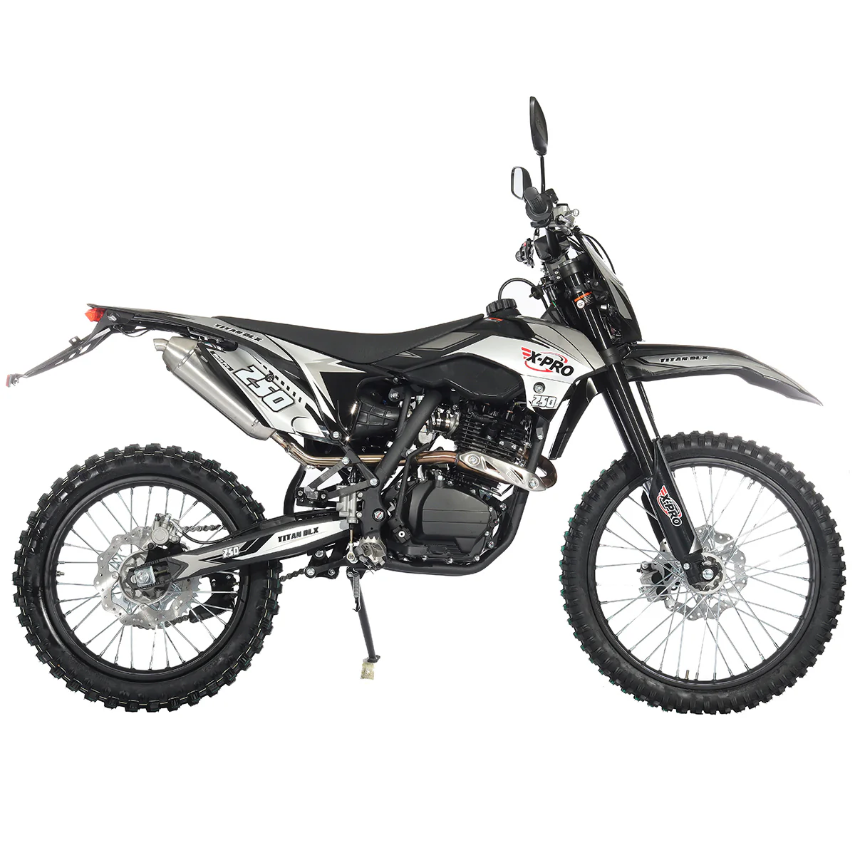 Free Shipping! X-PRO Titan 250 DLX 250cc Dirt Bike with All Lights and 5-Speed Manual Transmission,  Electric/Kick Start! Big 21in/18in Wheels! Zongshen Brand Engine! - Image 3